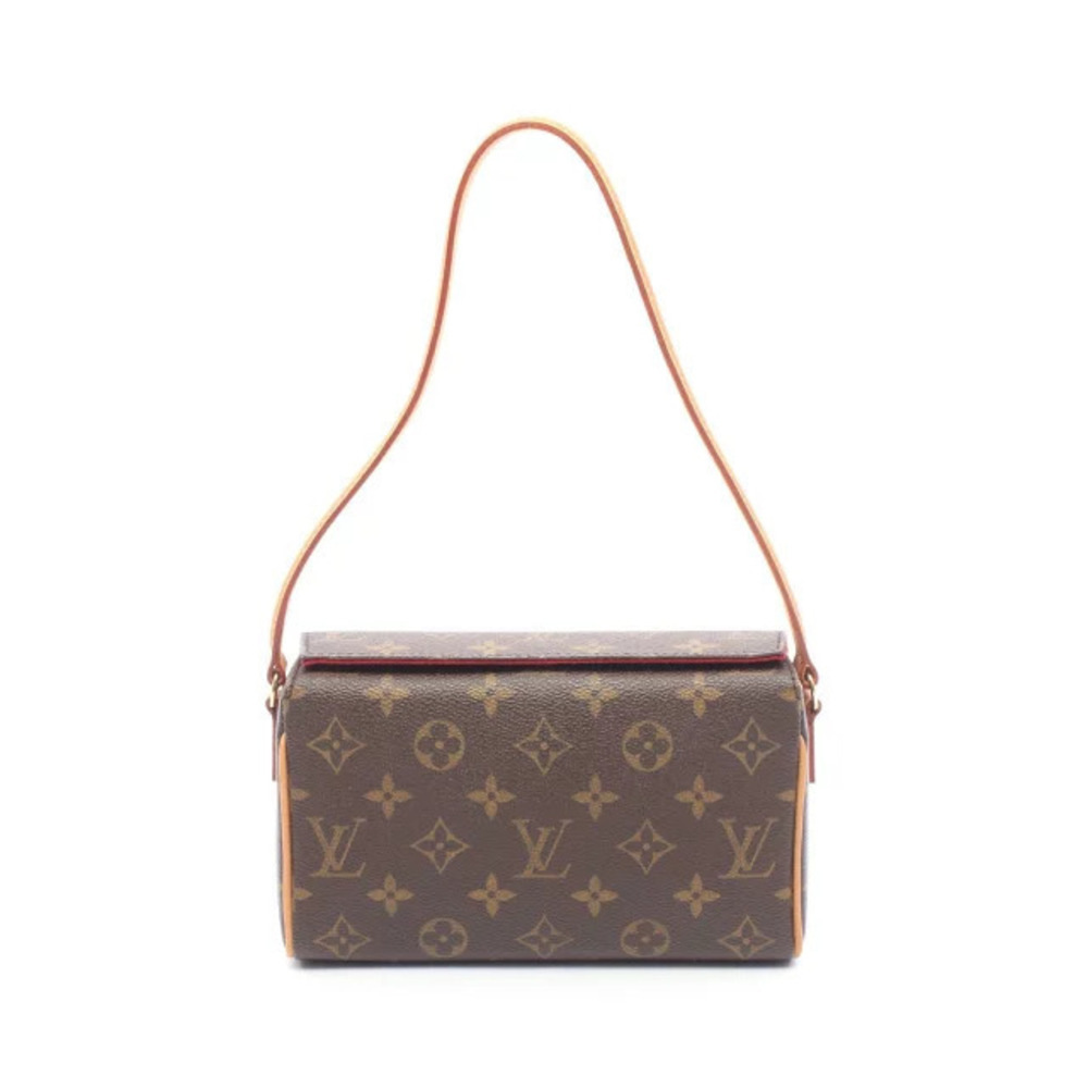 Louis Vuitton Recital Monogram Handbag Canvas Leather Brown